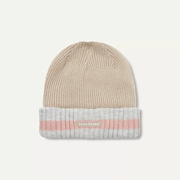 sealskinz Waterproof Cold Weather Striped Roll Cuff Beanie Holkham