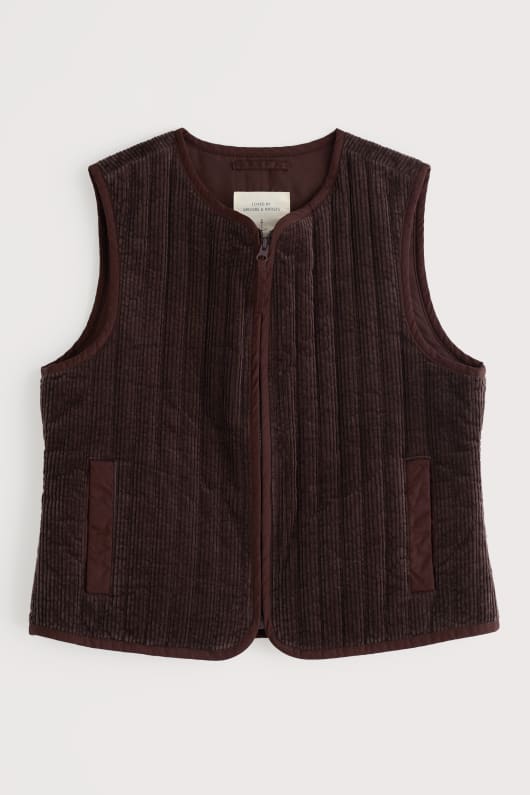 Seasalt Cornwall Alcove Organic Cotton Cord Quilted Gilet