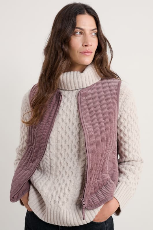 seasalt cornwall Alcove Organic Cotton Cord Quilted Gilet