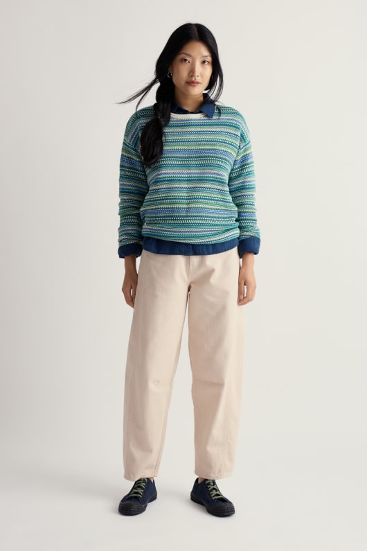 Seasalt Cornwall Betony Organic Cotton Stripe Jumper