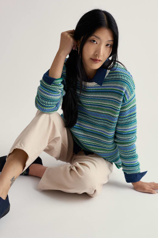 seasalt cornwall Betony Organic Cotton Stripe Jumper