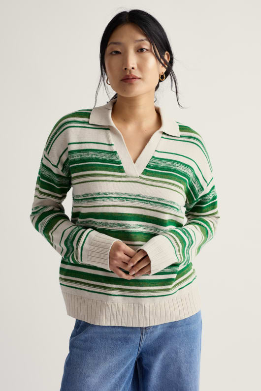 Seasalt Cornwall Bird Flight Collared V-Neck Jumper