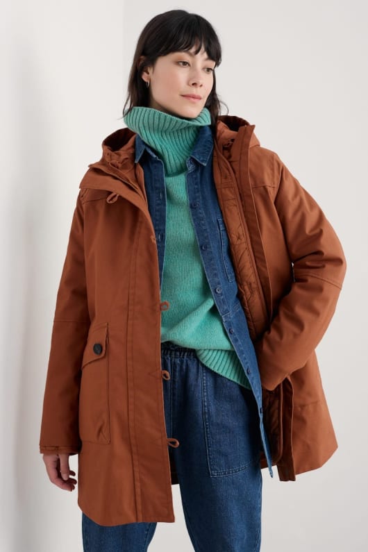 seasalt cornwall Boscaswell Waterproof 3-in-1 Duffle Coat