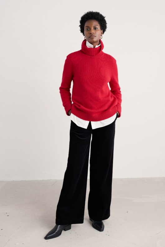 Seasalt Cornwall Braque Lambswool Blend Roll Neck Jumper