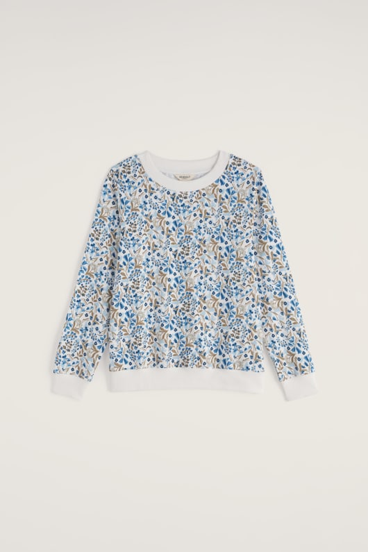 Seasalt Cornwall Bright Wave Printed Organic Cotton Sweatshirt