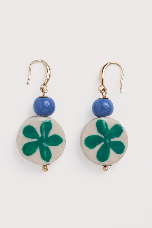 Seasalt Cornwall Budburst Flower Ceramic Bead Earrings