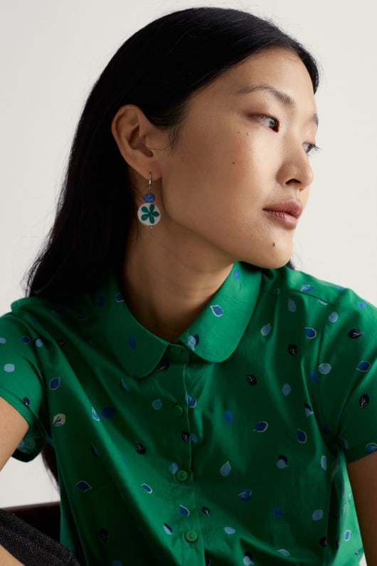 seasalt cornwall Budburst Flower Ceramic Bead Earrings