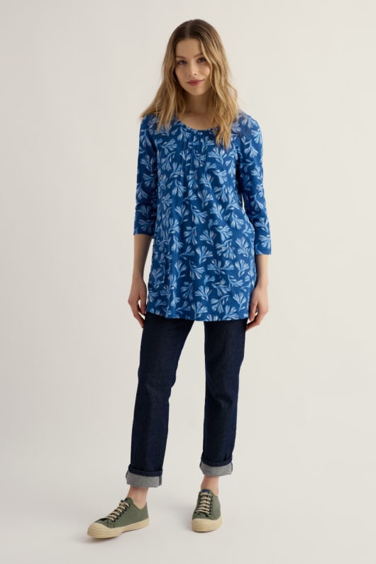 Seasalt Cornwall Busy Lizzy 3/4 Sleeve Slub Jersey Tunic