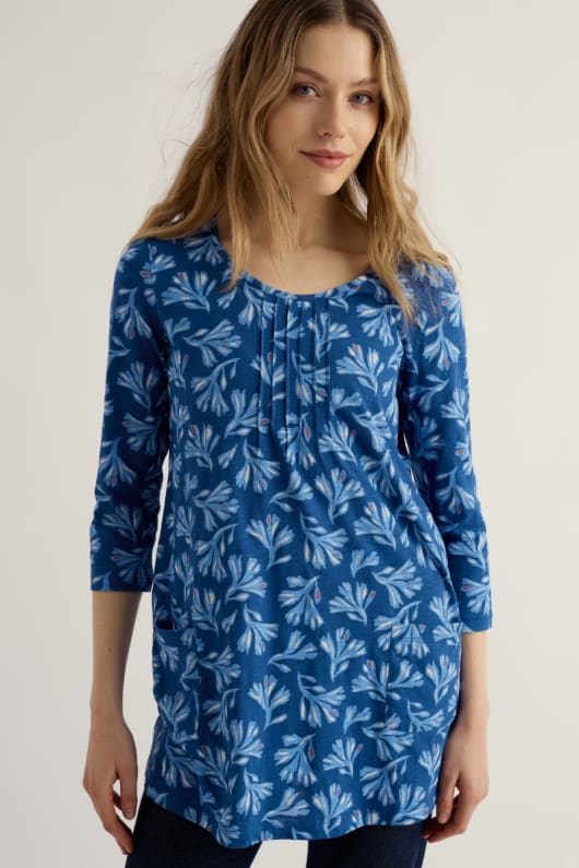 seasalt cornwall Busy Lizzy 3/4 Sleeve Slub Jersey Tunic