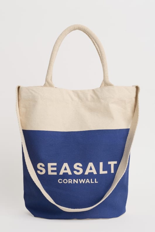 Seasalt Cornwall Canvas Navy Blue Seasalt Logo Tote Bag