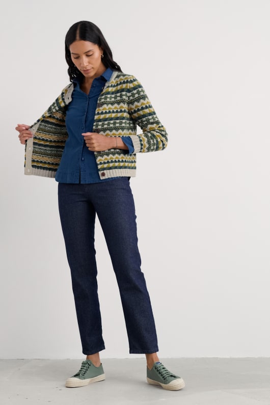 Seasalt Cornwall Dawson Pick Merino-Blend Fair Isle Cardigan