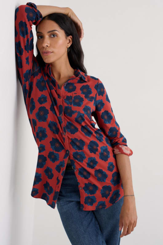 seasalt cornwall Dove Plant Jersey Button-Through Tunic