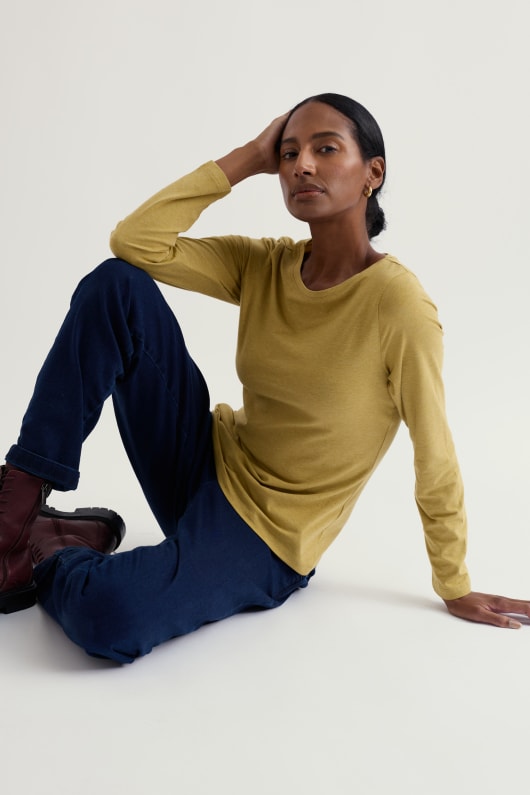 Seasalt Cornwall Easel Long Sleeve Top In GOTS-Certified Organic Cotton Jersey