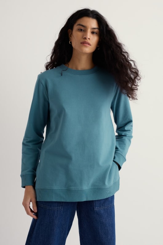 seasalt cornwall Genni Organic Cotton Longline Sweatshirt