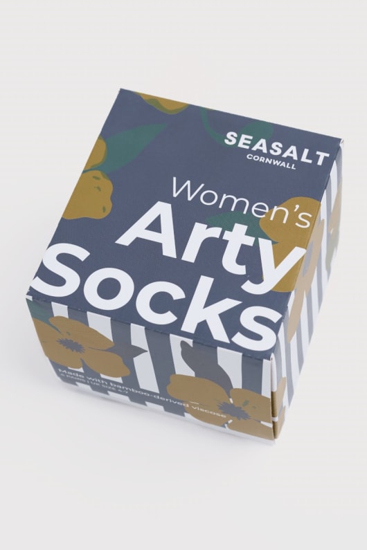 Seasalt Cornwall Gift Box Of 4 Women's Floral Arty Socks