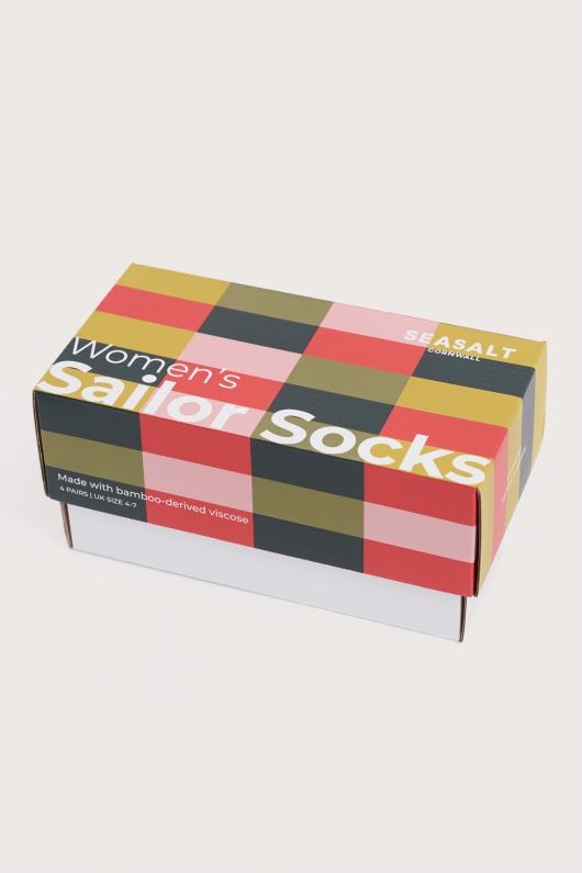 Seasalt Cornwall Gift Box Of 4 Women's Sailor Socks