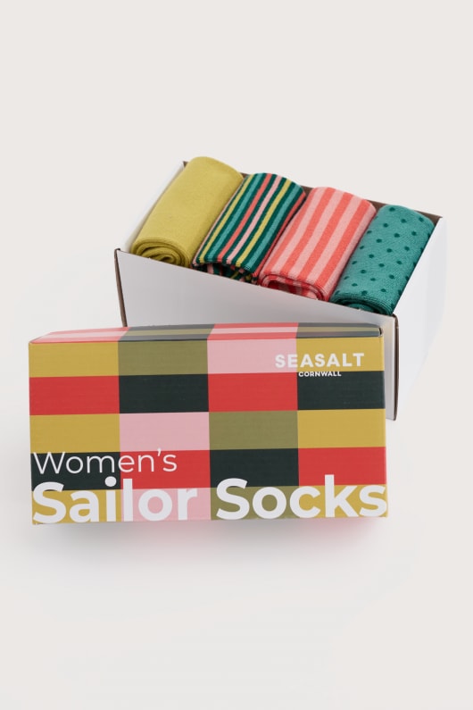seasalt cornwall Gift Box of 4 Women's Sailor Socks