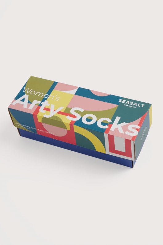 Seasalt Cornwall Gift Box Of 7 Women's Arty Socks Plain