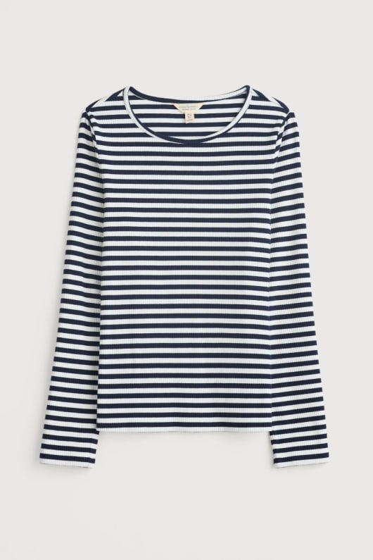 Seasalt Cornwall Gorse Lane Rib Top In GOTS-Certified Organic Cotton Jersey