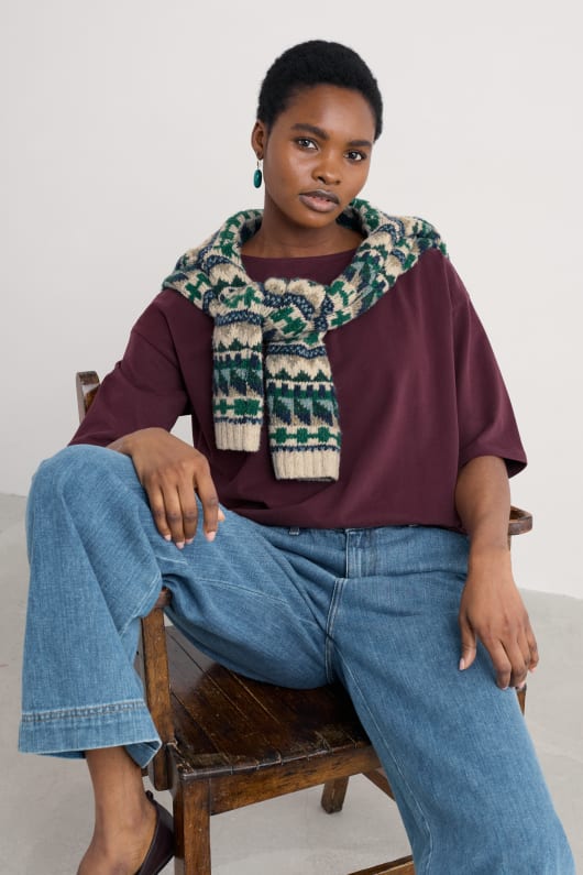 Seasalt Cornwall Gwennap Jersey Top In GOTS-Certified Organic Cotton