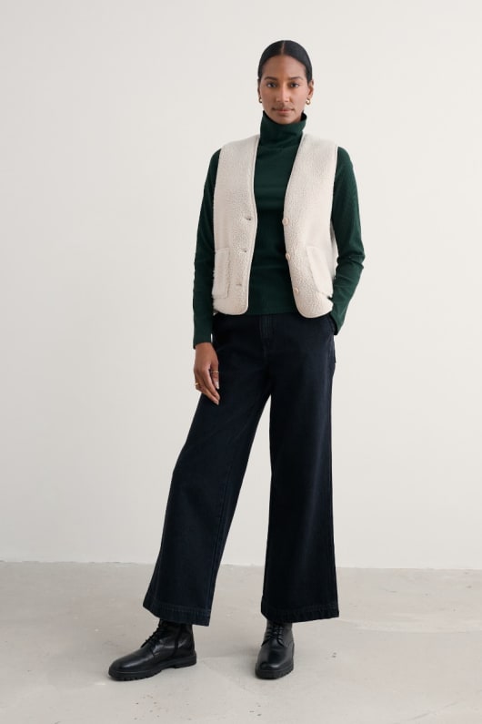 Seasalt Cornwall Hazel Rib Top In GOTS-Certified Organic Cotton Jersey