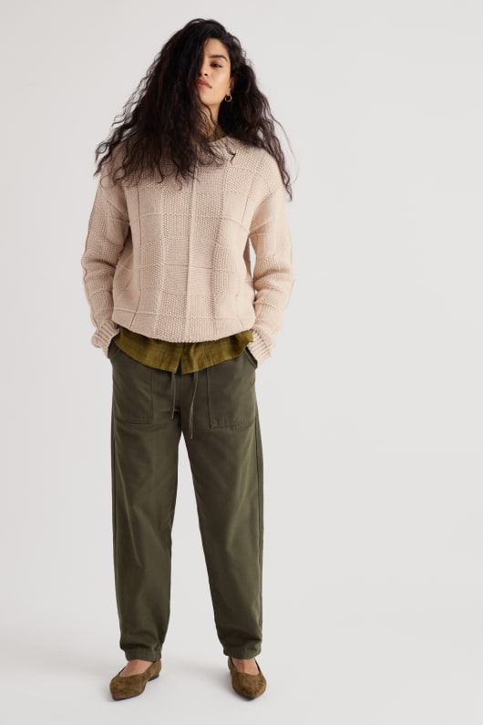 Seasalt Cornwall Hedge Rock Mixed Stitch Crew Neck Jumper