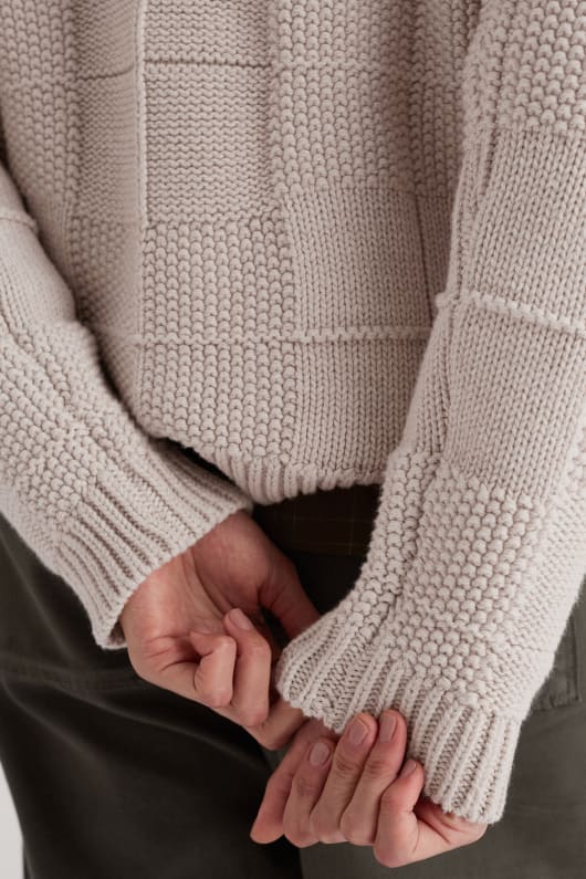 Seasalt Cornwall Hedge Rock Mixed Stitch Crew Neck Jumper