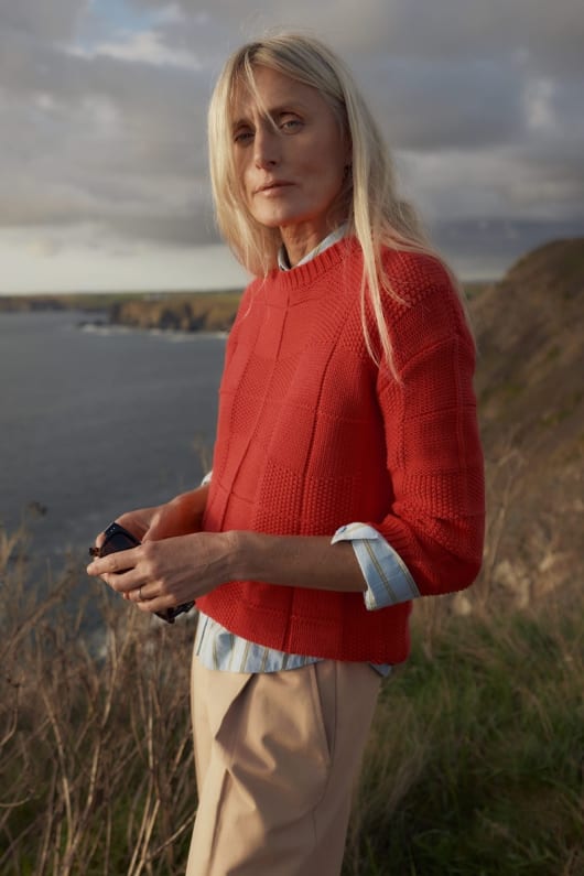 seasalt cornwall Hedge Rock Mixed Stitch Crew Neck Jumper