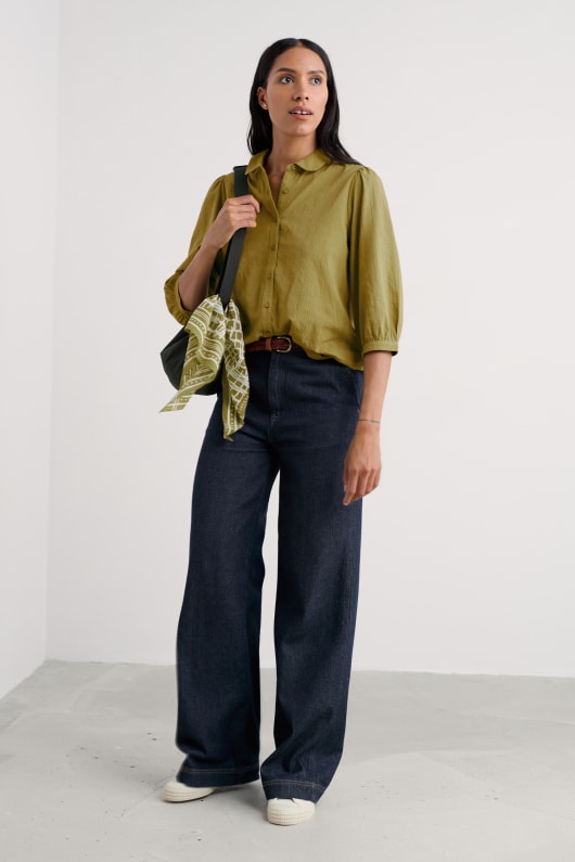 Seasalt Cornwall Hope Cottage Organic Cotton Check Blouse