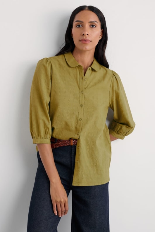 seasalt cornwall Hope Cottage Organic Cotton Check Blouse