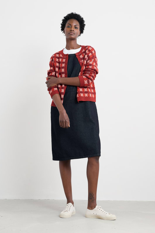 Seasalt Cornwall Kensa Organic Cotton Checked Cardigan