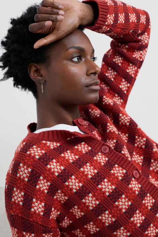 Seasalt Cornwall Kensa Organic Cotton Checked Cardigan