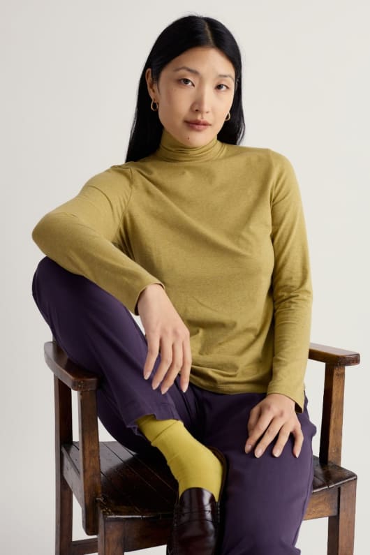 seasalt cornwall Landing Roll Neck Top in GOTS-Certified Organic Cotton