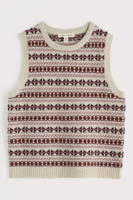 Seasalt Cornwall Lemon Porch Fair Isle Knitted Vest