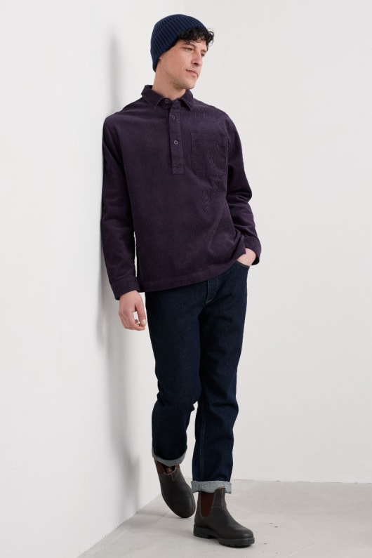 Seasalt Cornwall Men's Arrowhead Half Placket Cord Shirt