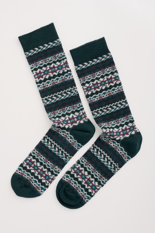 seasalt cornwall Men's Bloomin Good Fair Isle Socks