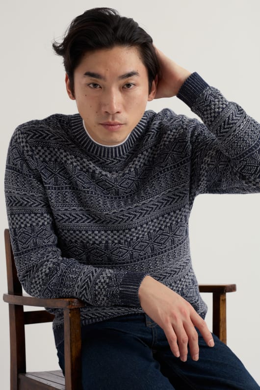 Seasalt Cornwall Men's Carter Rock Crew Neck Jumper