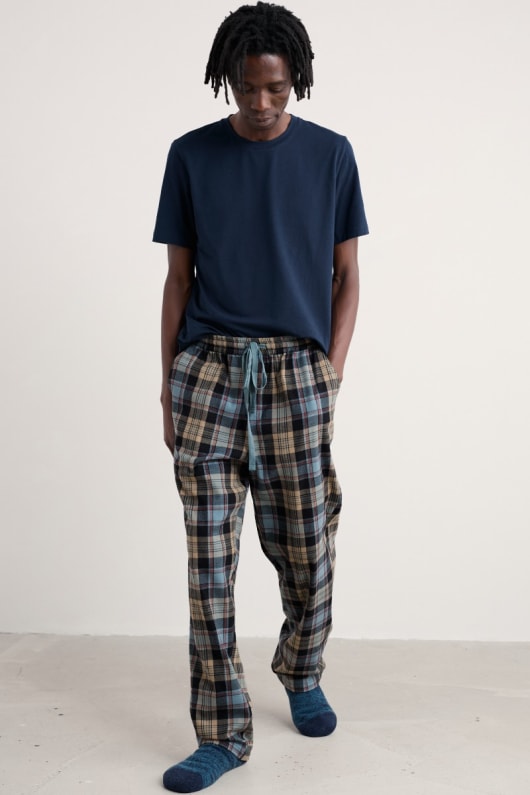 Seasalt Cornwall Men's Connerton Pyjama Trousers In GOTS-Certified Organic Cotton Flannel