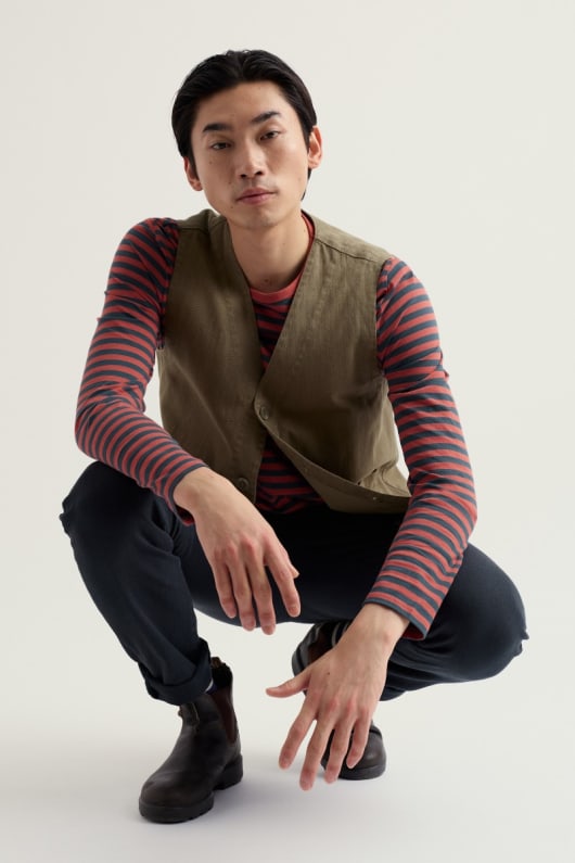 Seasalt Cornwall Men's Crew Neck Sailor Shirt In GOTS-Certified Organic Cotton