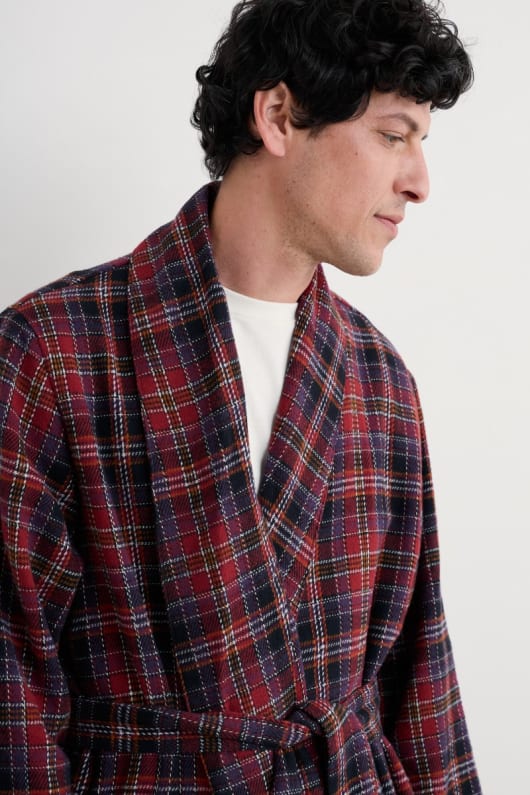 Seasalt Cornwall Men's Deckhand Checked Flannel Robe