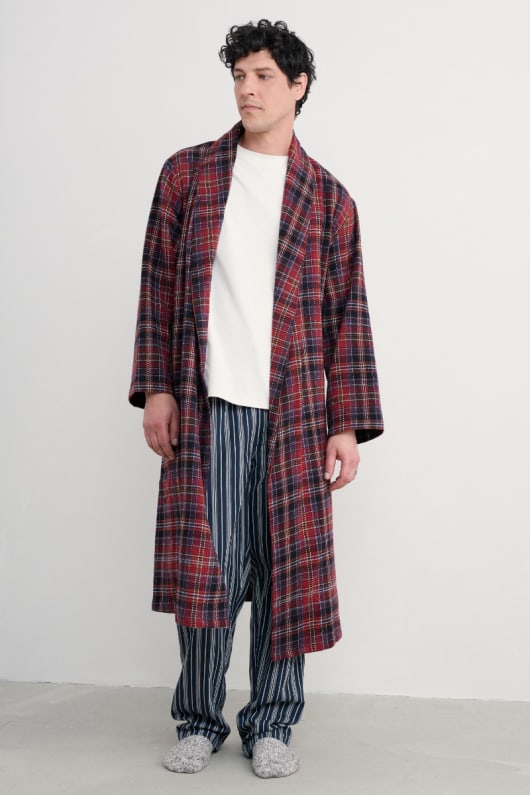 Seasalt Cornwall Men's Deckhand Checked Flannel Robe