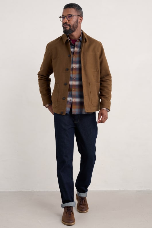 Seasalt Cornwall Men's Ivo Brushed Cotton Worker Jacket