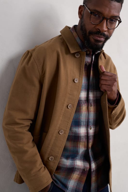 Seasalt Cornwall Men's Ivo Brushed Cotton Worker Jacket