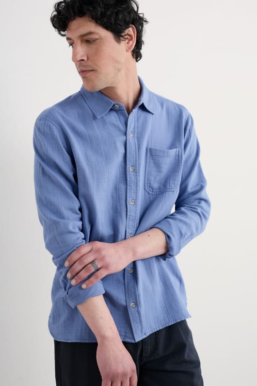 seasalt cornwall Men's Kettle Double Gauze Shirt in GOTS-Certified Organic Cotton
