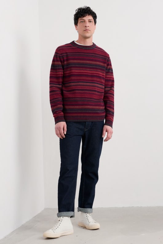 Seasalt Cornwall Men's Notebook Striped Jumper With Lambswool