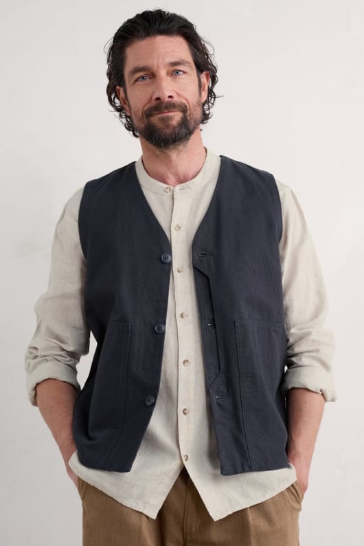 seasalt cornwall Men's Organic Cotton Metern Waistcoat