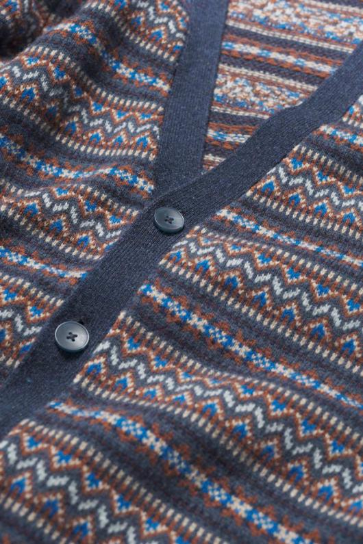 Seasalt Cornwall Men's Petherwin Fair Isle Cardigan With Lambswool