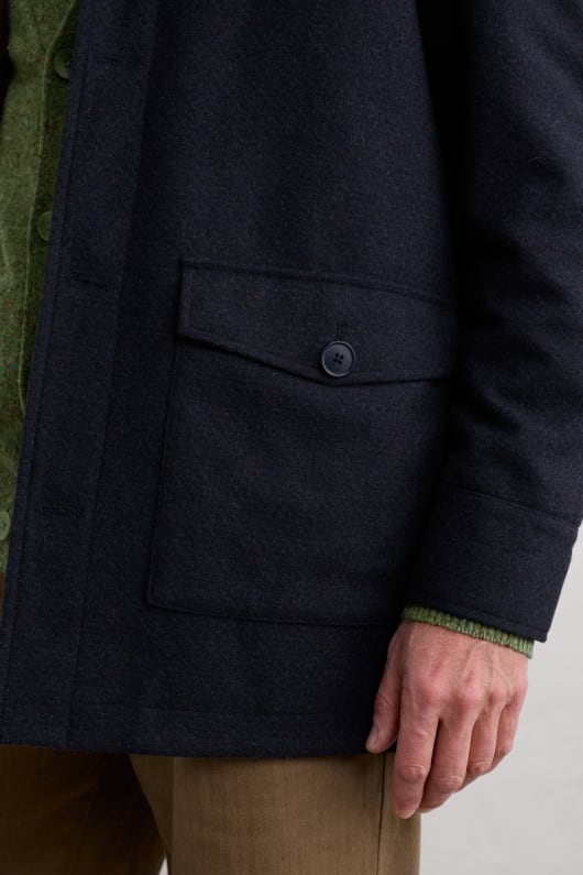 Seasalt Cornwall Men's Rowlocks Wool-Blend Overcoat