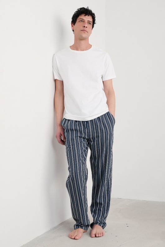 seasalt cornwall Men's Shipping Lights Striped Pyjama Trousers