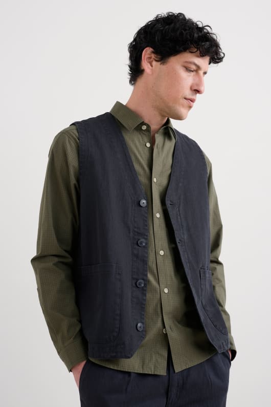 seasalt cornwall Men's Tollgate Linen Cotton Blend Waistcoat